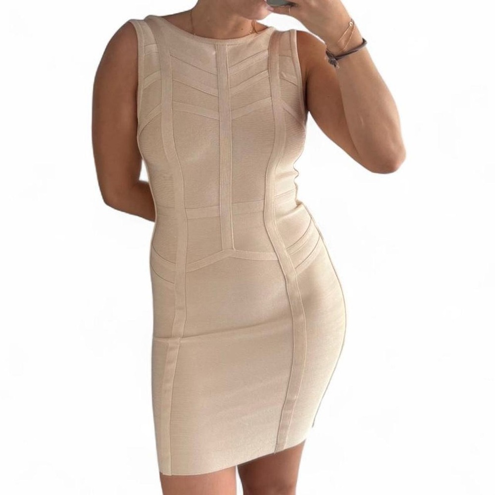 bebe Cream Mini Dress y2k bodycon sz XS